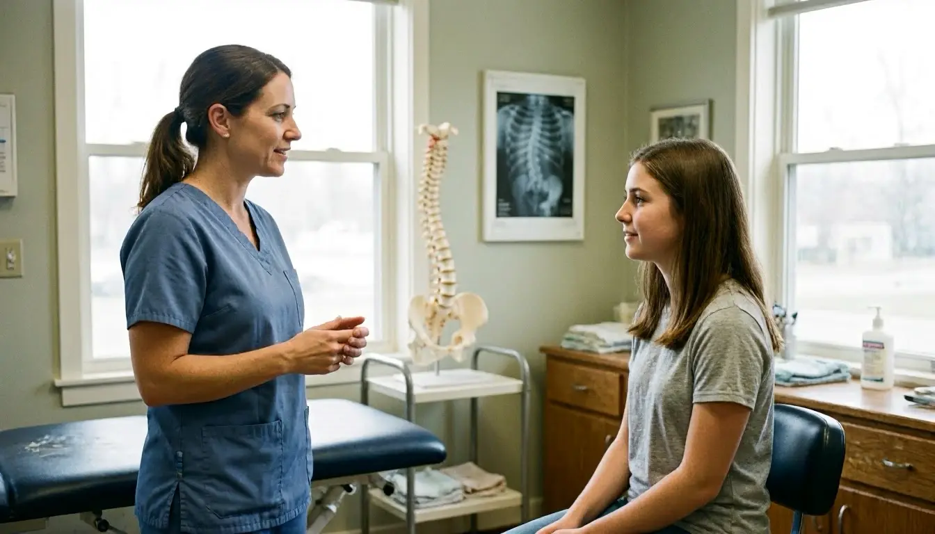Scoliosis in Chiropractor: Scoliosis is a sideways curvature of the spine that often appears during—visual guide